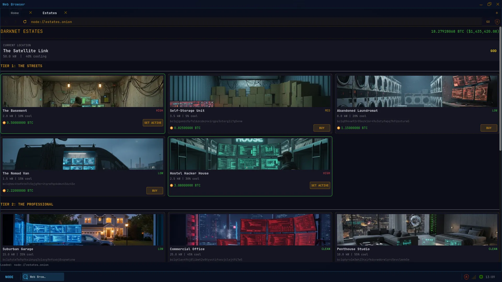 Screenshot von NODE: PROTOCOL: Darknet Estates