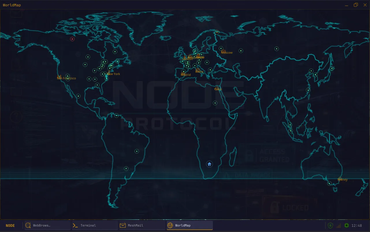 NODE: PROTOCOL screenshot: World Map